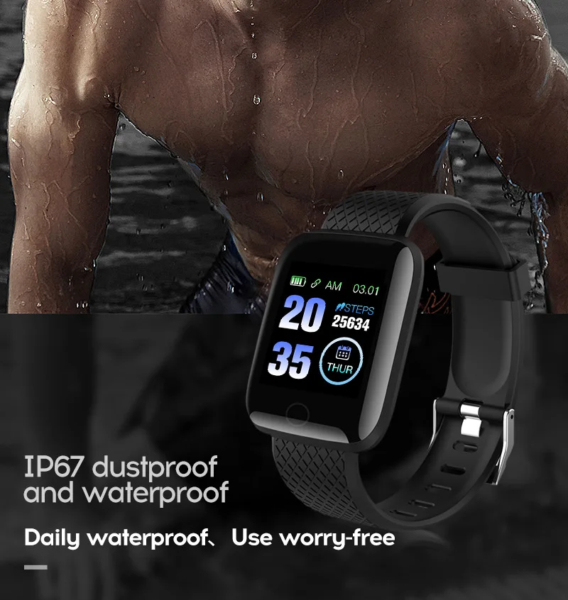 116 Plus Smart Watch Fitness Tracker Smartwatch Heart Rate Monitor Waterproof Sports Watches D13 for Men Women PK Y68 D20 2023