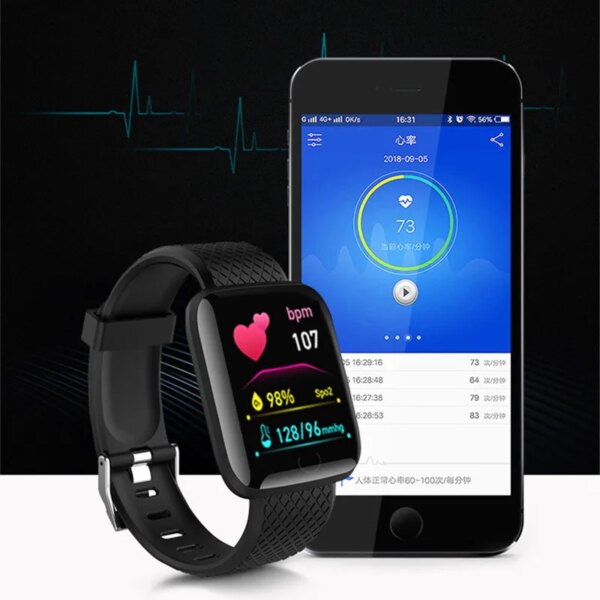 116 Plus Smart Watch Fitness Tracker Smartwatch Heart Rate Monitor Waterproof Sports Watches D13 for Men Women PK Y68 D20 2023 - Image 4