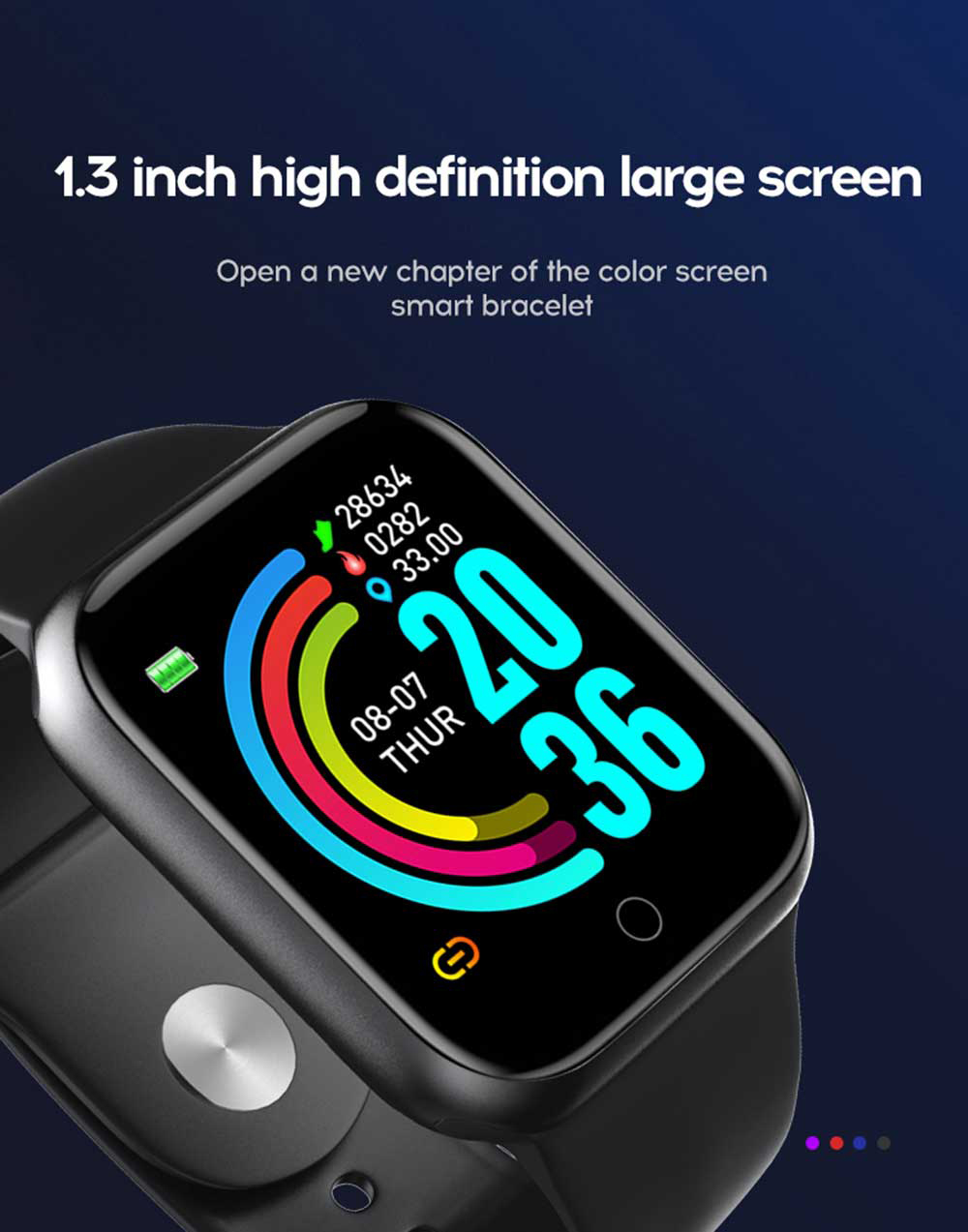 Y68 Smart Watch Color Screen Step Counting Multi Sport Mode Message Reminder Photography Music Remote Control Smart Band