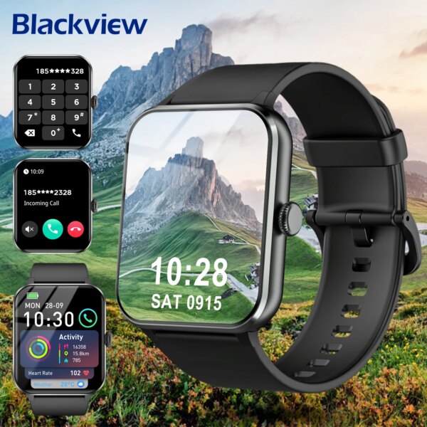 Blackview Smart Watch 1.85” Full Touch HD Bluetooth Calling Smartwatch 100+ Sports Fitness Tracking Watch with Voice Assistant