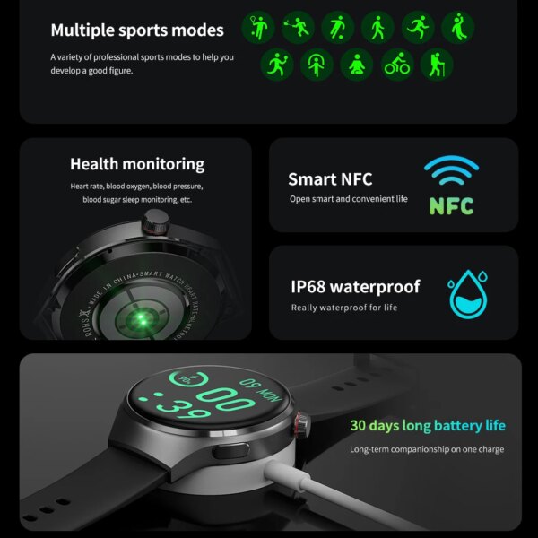 For HUAWEI WATCH 4 Pro Space Exploration Edition GPS NFC Smart Watch Men AMOLED Screen Bluetooth Call Waterproof Man Smartwatch - Image 2