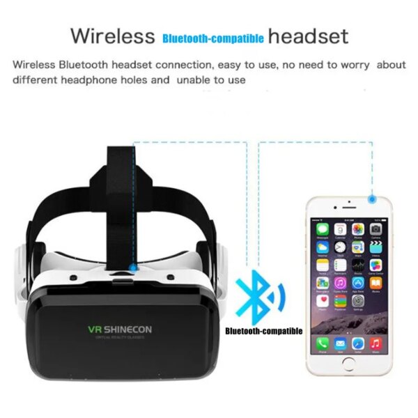 Wireless Virtual Reality Glasses IMAX Huge Screen 3D Glasses Google Cardboard Box VR Headset for 4.7-7.2" Phone,Support Gamepad - Image 6