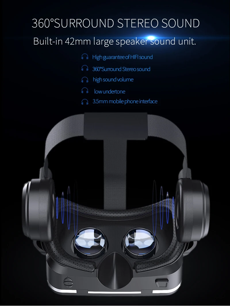 VR Shinecon 6.0 Headphone Version 3D Virtual Reality Stereo Helmet VR Headset with Remote Control for IOS Android