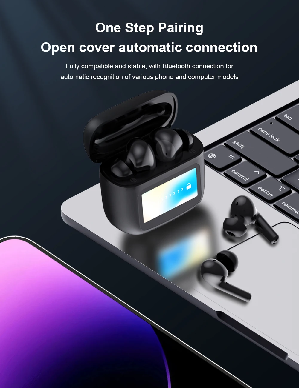 Beatfade S20 Pro Touch Screen ANC Wireless Earphones TWS Noise Cancelling Earbud Bluetoth 5.3 Support APP Long Battery life HiFi