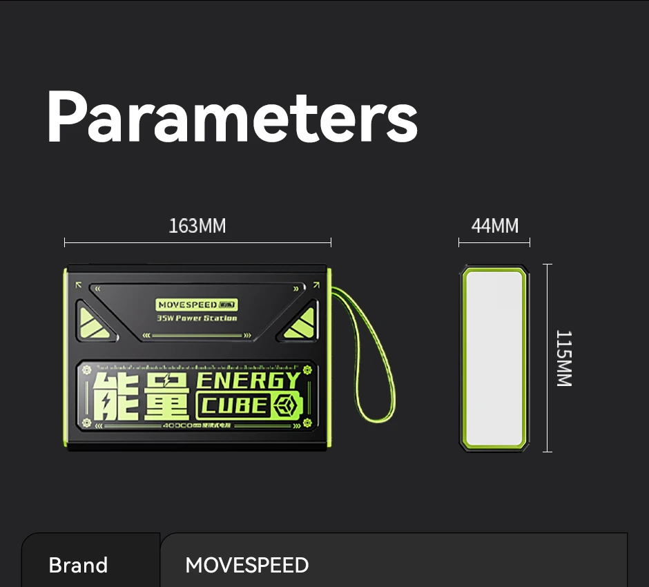 MOVESPEED Z40 40000mAh Power Bank 35W Fast Charge Powerbank with LED Flashlight External Battery for Outdoor Camping Travel