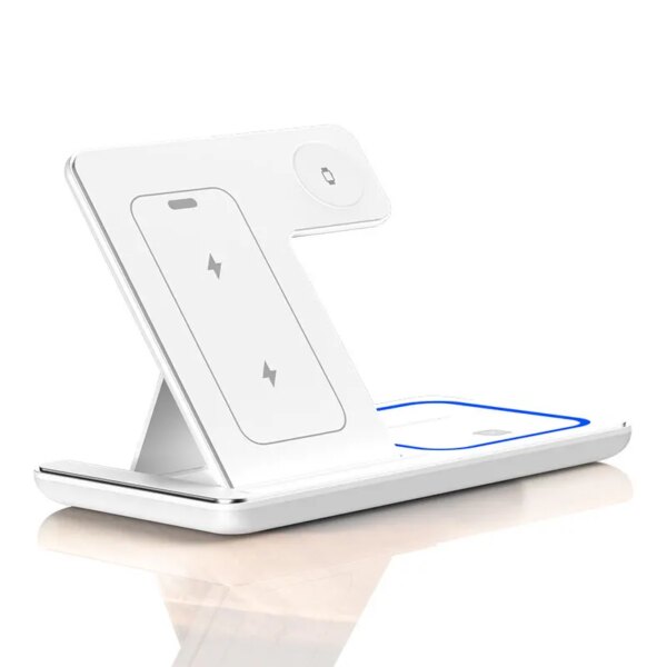 30W LED Fast Wireless Charger Stand 3 in 1 Foldable Charging Station For iPhone 15 14 13 12 11 Apple Watch 9 8 7 6 5 Airpods Pro - Image 6