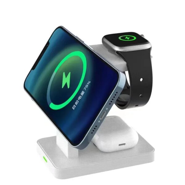 Magsafe Charger 3-in-1 Wireless Charging Station Portable Charger Fast Charge Smartphone Charging Dock Phone Holder Smartwatch - Image 4