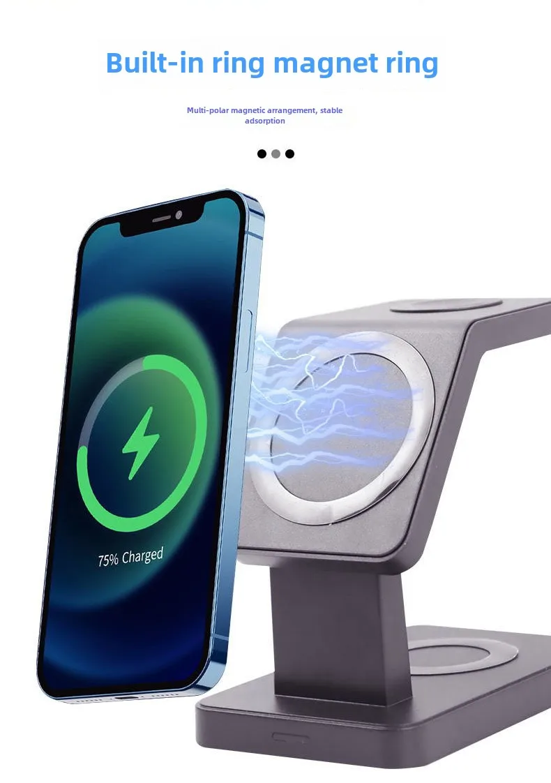 Magsafe Charger 3-in-1 Wireless Charging Station Portable Charger Fast Charge Smartphone Charging Dock Phone Holder Smartwatch