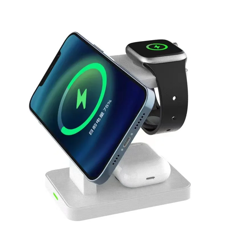 Magsafe Charger 3-in-1 Wireless Charging Station Portable Charger Fast Charge Smartphone Charging Dock Phone Holder Smartwatch