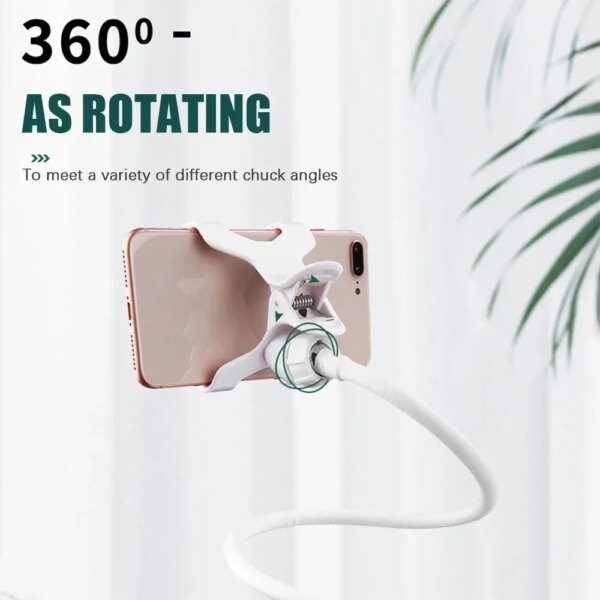 70cm 360° Spiral Rotate Clip Mobile Phone Holder Stand Portable Lazy Bed Desktop Bracket phone Desk Bed Mount Stand Base Support - Image 4