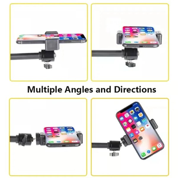 Overhead Tripod with Ring Light Table Tabletop Shooting Stand Tripods with Mobile Phone Holder Boom Arm for Nail Art Photography - Image 4