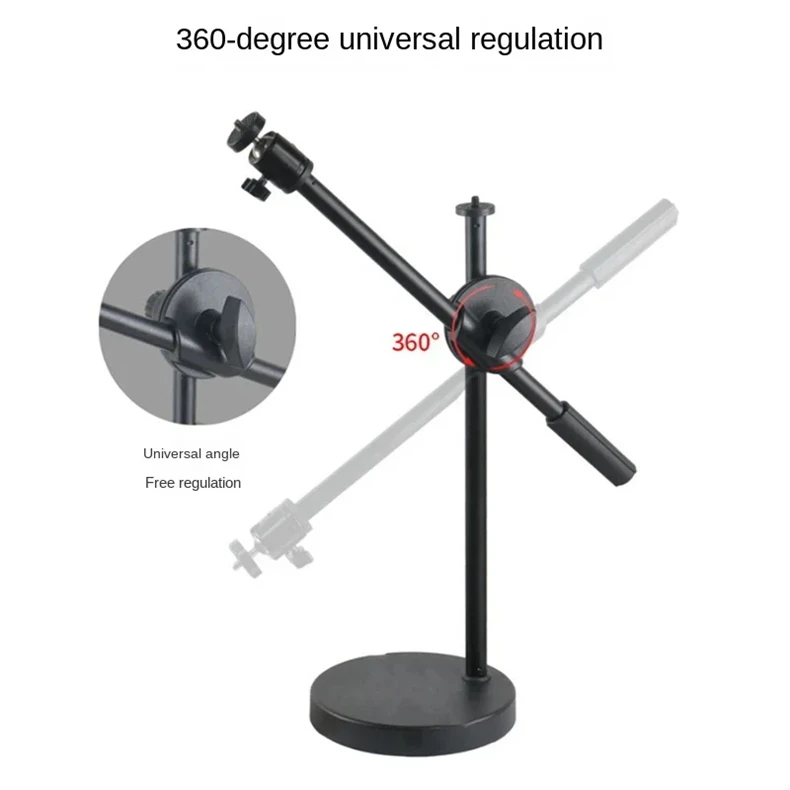 Overhead Tripod with Ring Light Table Tabletop Shooting Stand Tripods with Mobile Phone Holder Boom Arm for Nail Art Photography