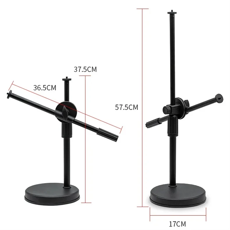 Overhead Tripod with Ring Light Table Tabletop Shooting Stand Tripods with Mobile Phone Holder Boom Arm for Nail Art Photography