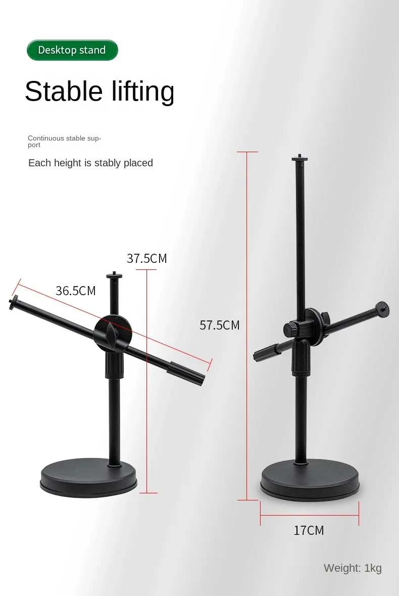 Overhead Tripod with Ring Light Table Tabletop Shooting Stand Tripods with Mobile Phone Holder Boom Arm for Nail Art Photography