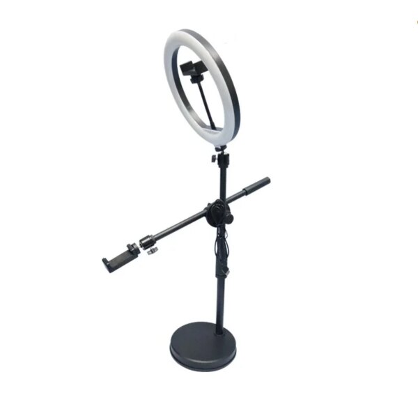 Overhead Tripod with Ring Light Table Tabletop Shooting Stand Tripods with Mobile Phone Holder Boom Arm for Nail Art Photography - Image 2