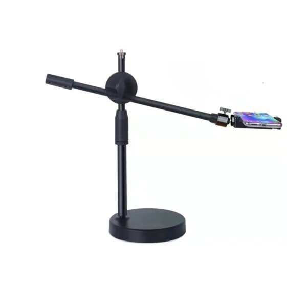 Overhead Tripod with Ring Light Table Tabletop Shooting Stand Tripods with Mobile Phone Holder Boom Arm for Nail Art Photography - Image 6