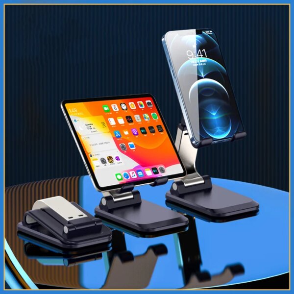 Foldable ABS Desktop Mobile Phone Stand For iPad iPhone 13 X Smartphone Support Tablet Desk Cell Phone Portable Holder Bracket - Image 2