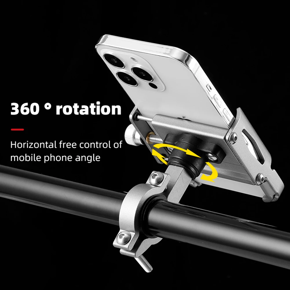 Bicycle Phone Holder 360° Rotation Aluminum Alloy MTB Bike Phone GPS Bracket Scooter Motorcycle Handlebar Mount Cell Phone Stand