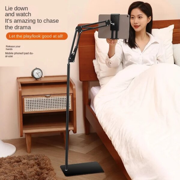 Metal Carbon Steel Cantilever Mobile Holder - Bedside Bed Stand For Lying Down Support Cell Phone Tablets IPad Bracket Grip - Image 3