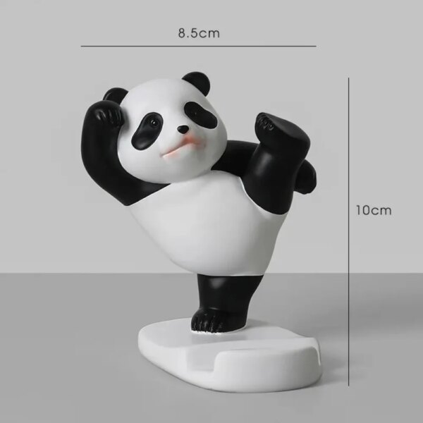 Panda Figurines For Interior Universal Cell Mobile Phone Stand Holder Modern Resin Sculpture Statue Home Office Desk Decor - Image 6