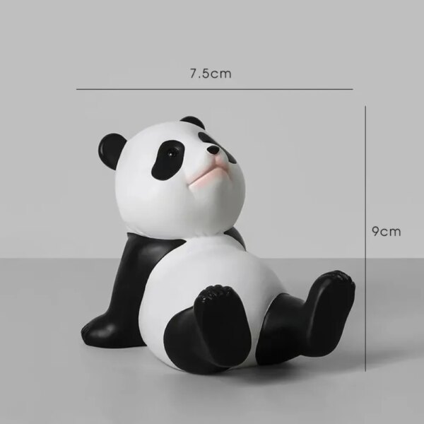 Panda Figurines For Interior Universal Cell Mobile Phone Stand Holder Modern Resin Sculpture Statue Home Office Desk Decor - Image 5