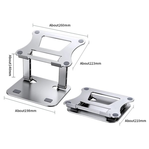 Phone Tablet Stand Adjustable Aluminum Alloy laptop Tablet up to 17 "Laptop Portable Folding stand Cooling stand support - Image 6