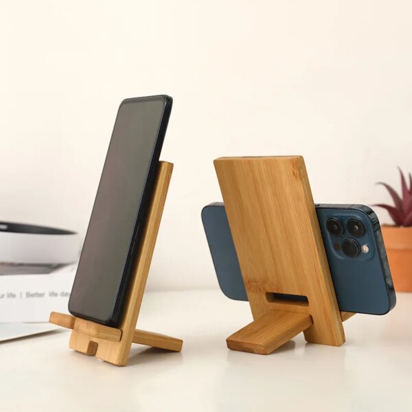 Wooden Desktop Phone Holder Lazy Phone Stand Smartphone Charging Stand Lazy Phone Bracket Mobilephone Support Tablet Stand - Image 2