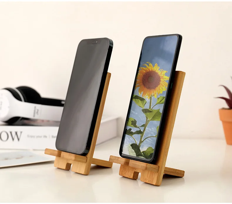 Wooden Desktop Phone Holder Lazy Phone Stand Smartphone Charging Stand Lazy Phone Bracket Mobilephone Support Tablet Stand