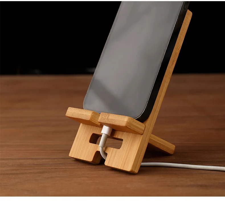 Wooden Desktop Phone Holder Lazy Phone Stand Smartphone Charging Stand Lazy Phone Bracket Mobilephone Support Tablet Stand