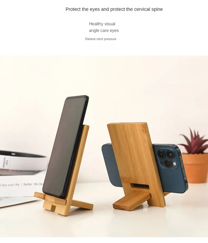 Wooden Desktop Phone Holder Lazy Phone Stand Smartphone Charging Stand Lazy Phone Bracket Mobilephone Support Tablet Stand