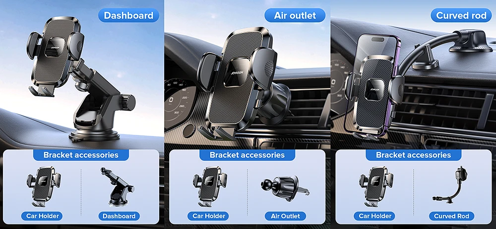 Dashboard Phone Holder for Car【360° Widest View】9in Flexible Long Arm, Universal Handsfree Auto Windshield Air Vent Phone Mount