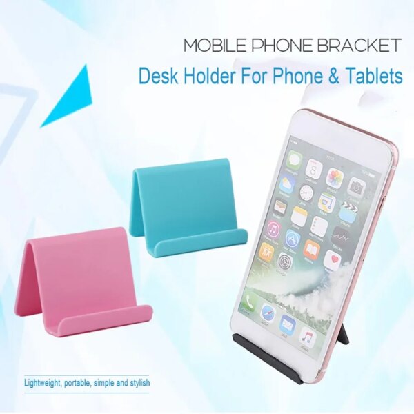 Lazy Bracket Mobile Phone Holder Table Desktop Stand Plastic Desk Mount Candy Color Mini Portable Holder Bracket for Smartphone - Image 3