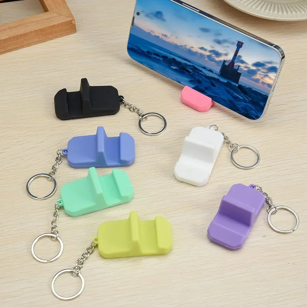 Keyring Phone Stand Creative Mobile Phone Holder Mini Desktop Decoration Support Bracket Portable Mobile Phone Accessories