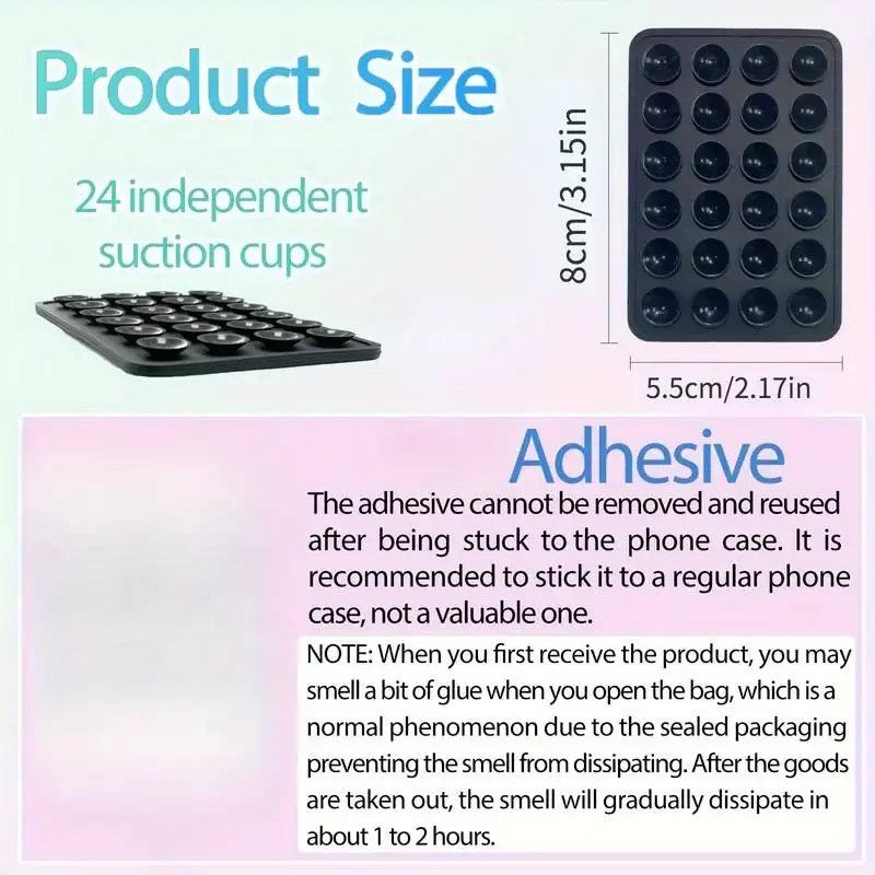 Silicone Suction Phone Holder Mat Multifunctional Suction Cup Wall Stand Square Anti-Slip Single-Sided Case Mount Back Sticker