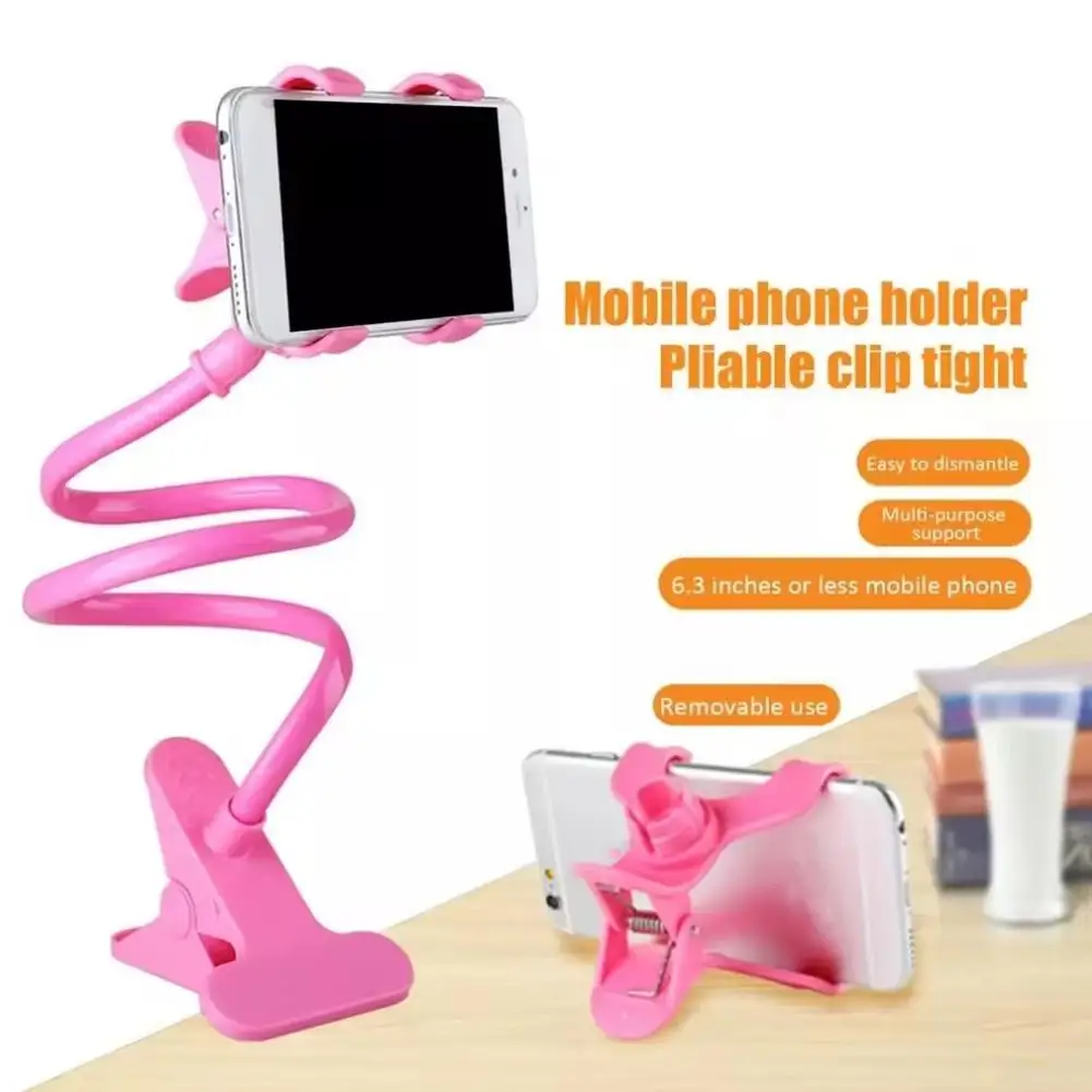 360 Universal Lazy Bracket Mobile Phone Holder Portable Flexible Bed Desktop Bracket Smartphones Table Clip Stand Base Support