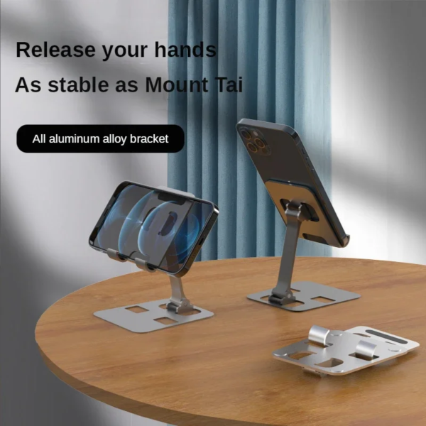 Universal All Aluminum Alloy Foldable Desk Phone Holder Mount Stand For Mobile Phone Holder For Tablet Desktop Metal Holder - Image 4