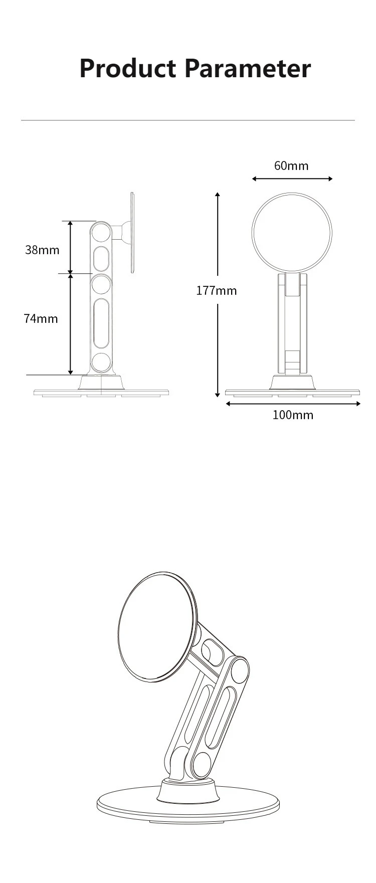 Desk Magnetic Cellphone Stand Metal Rotating Smartphone Holder Moible Phone Support Bracket for iPhone Samsung Xiaomi