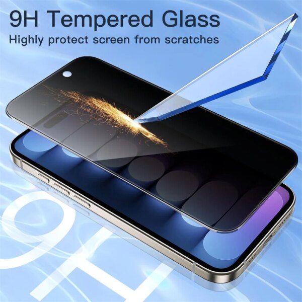 Anti-Spy Glass For iPhone 16 15 14 13 Pro Max Privacy Screen Protectors & Camera Protection Film For iPhone15 12 11 Pro mica - Image 3