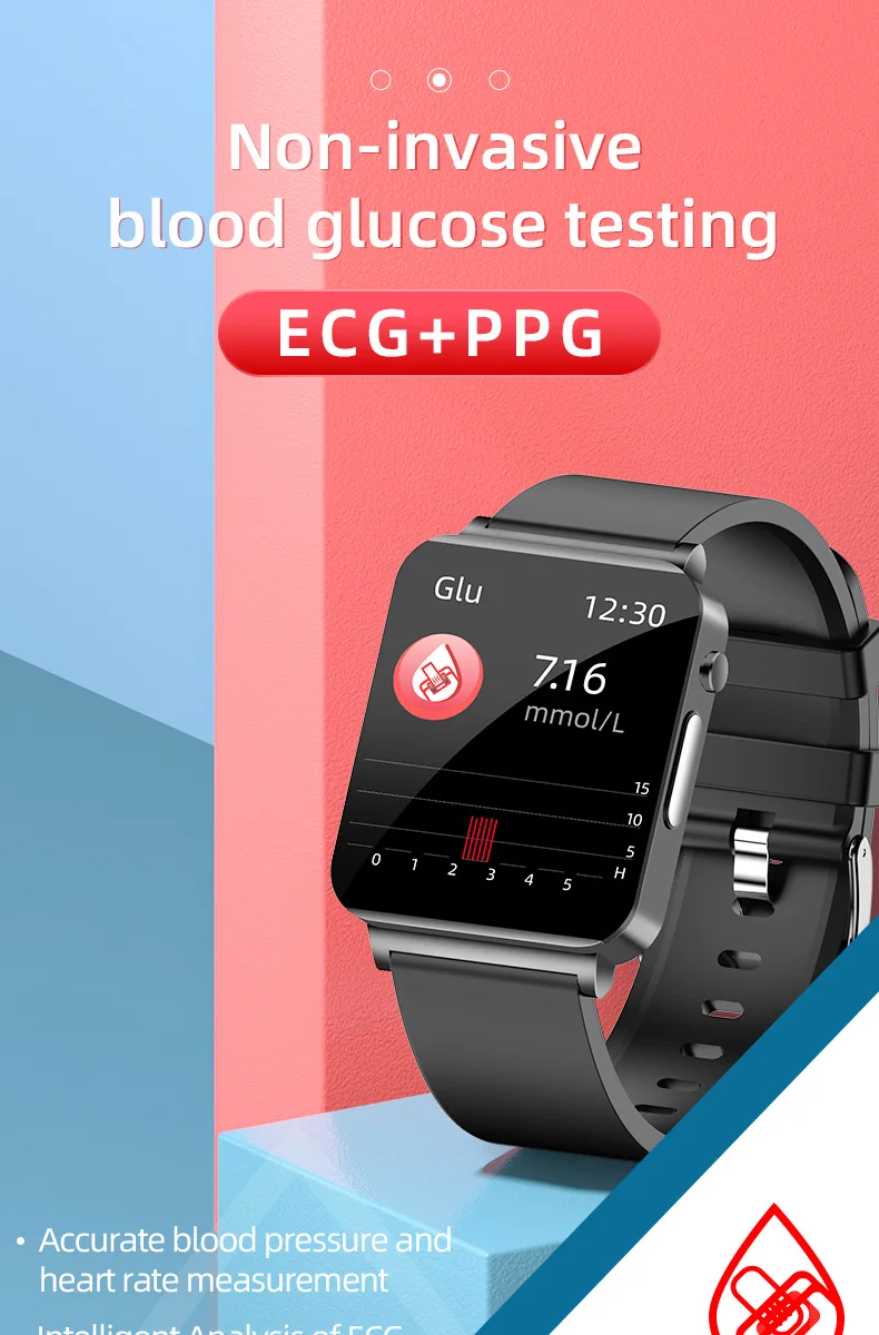 2023 Smartwatch Blood Sugar ECG+PPG Monitoring Blood Pressure Body Temperature Smart Watches For Men Women Clock Fitness Tracker