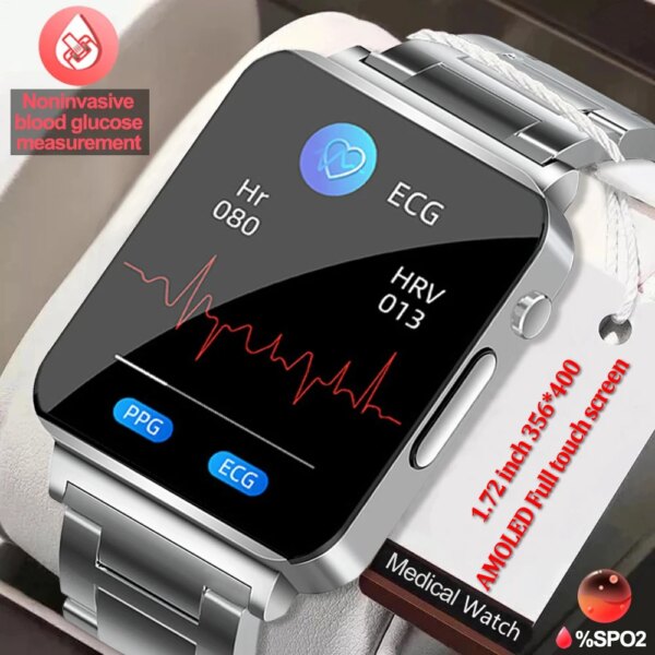 2023 Smartwatch Blood Sugar ECG+PPG Monitoring Blood Pressure Body Temperature Smart Watches For Men Women Clock Fitness Tracker