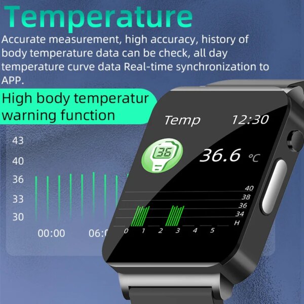 2023 Smartwatch Blood Sugar ECG+PPG Monitoring Blood Pressure Body Temperature Smart Watches For Men Women Clock Fitness Tracker - Image 6