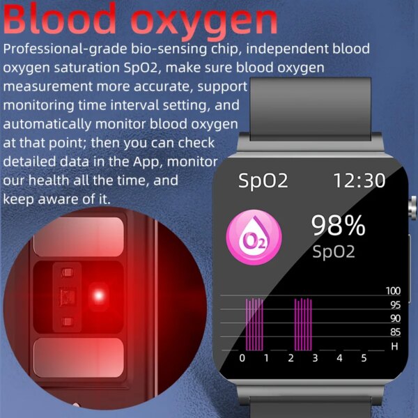 2023 Smartwatch Blood Sugar ECG+PPG Monitoring Blood Pressure Body Temperature Smart Watches For Men Women Clock Fitness Tracker - Image 5