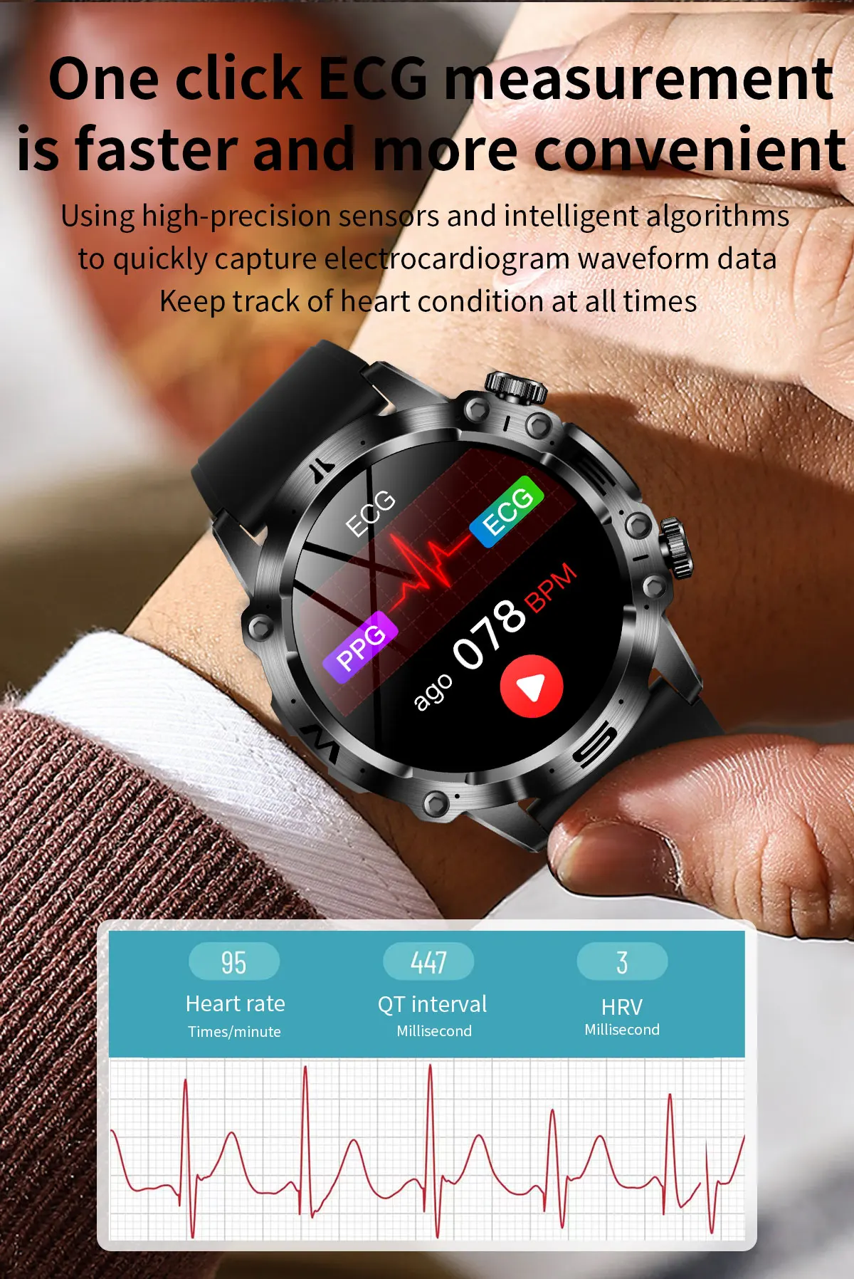 New Healthy Blood Lipids Uric Acid Blood Sugar Smart Watch Men ECG+PPG Fitness Tracker Clock Bluetooth Call Sports Smartwatches