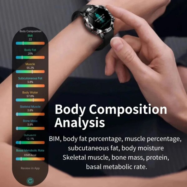 New Healthy Blood Lipids Uric Acid Blood Sugar Smart Watch Men ECG+PPG Fitness Tracker Clock Bluetooth Call Sports Smartwatches - Image 5