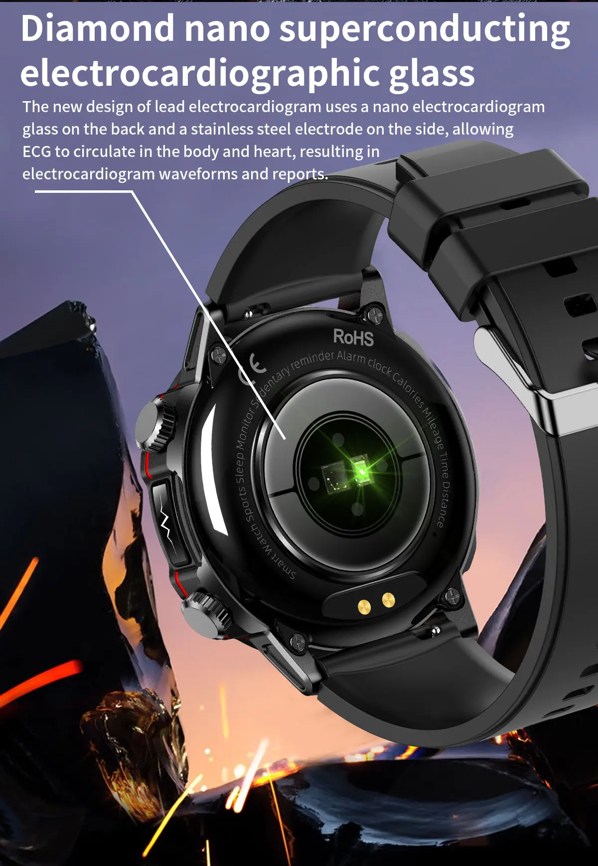 New Healthy Blood Lipids Uric Acid Blood Sugar Smart Watch Men ECG+PPG Fitness Tracker Clock Bluetooth Call Sports Smartwatches