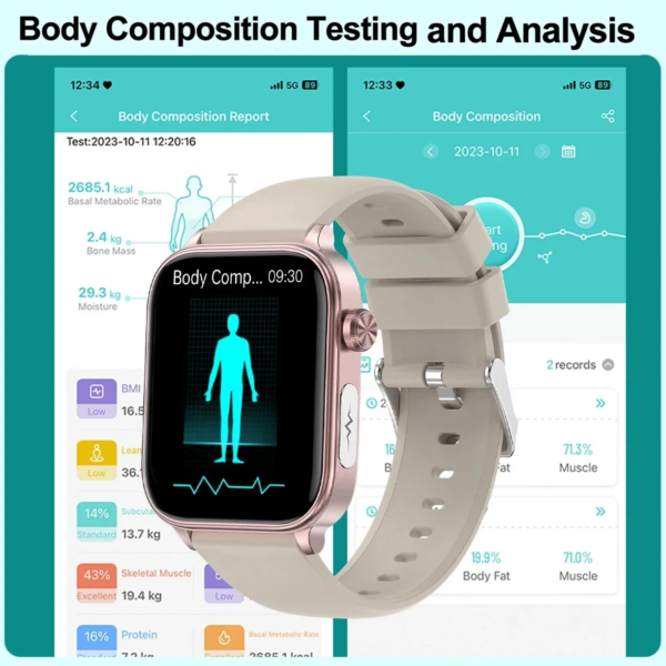 2024 New For Xiaomi Uric Acid Blood Fat Smart Watch Men Blood Sugar ECG+PPG Blood Pressure Bluetooth Call Sports Health Watches - Image 3