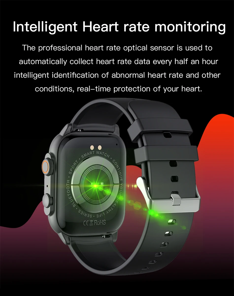 2024 New AMOLED Screen Ultra Smart Watch Always Show Time Bluetooth Call Series 8 High Refresh Rtae NFC Smartwatch Sport Watches