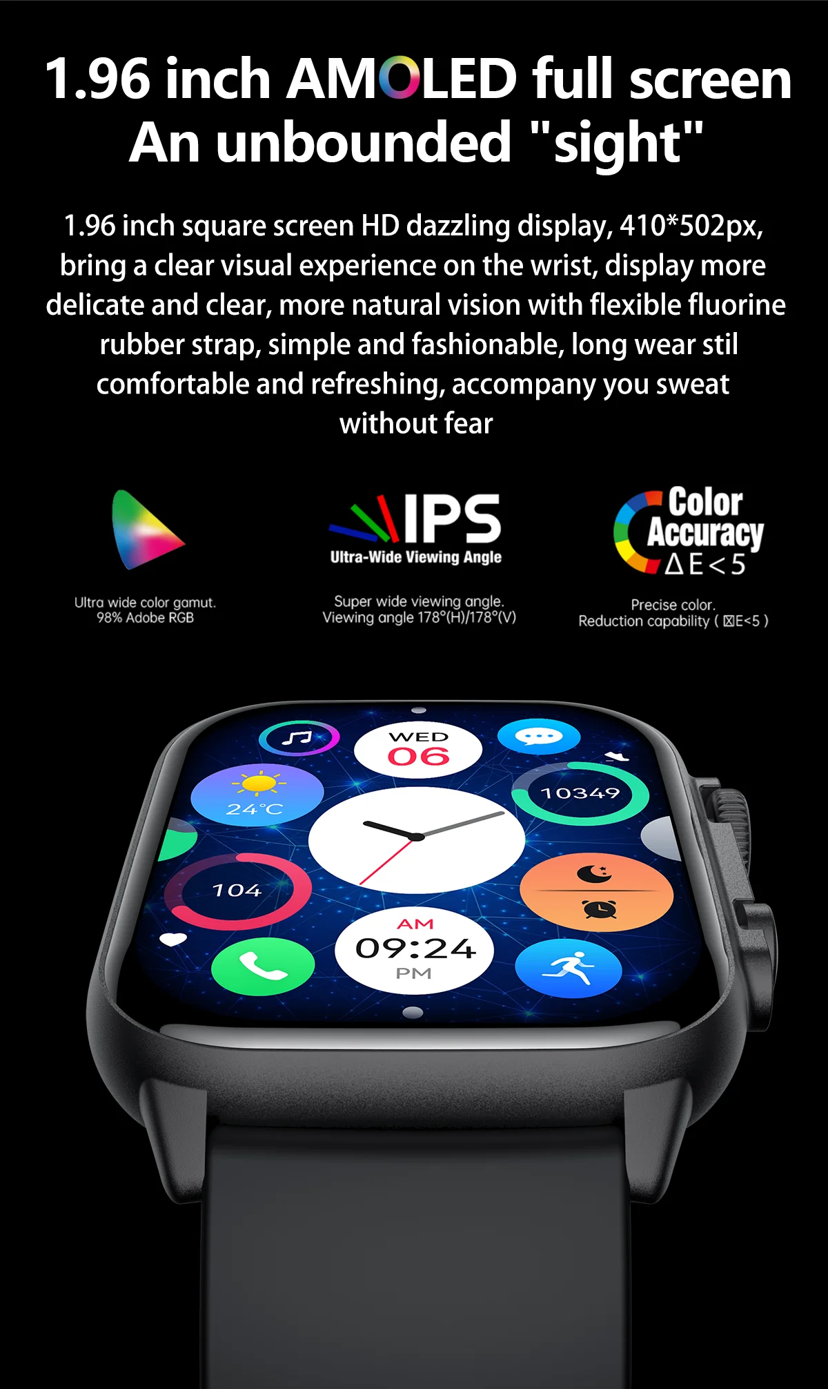 2024 New AMOLED Screen Ultra Smart Watch Always Show Time Bluetooth Call Series 8 High Refresh Rtae NFC Smartwatch Sport Watches