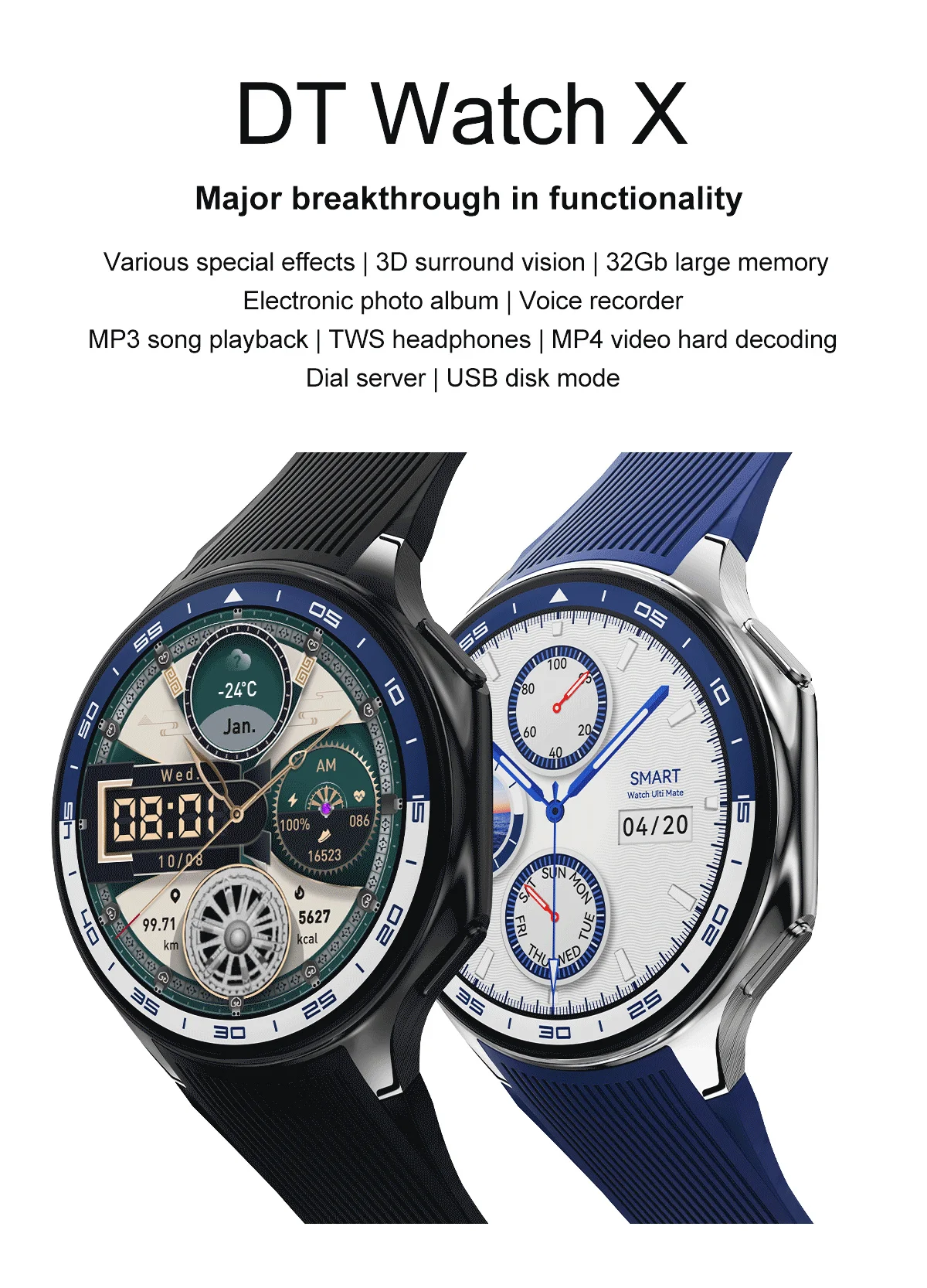 High-End Men Business Watch For Samsung OPPO Watch X 4G Large Memory Video playback Smartwatch Sport Fitness Waterproof Watches