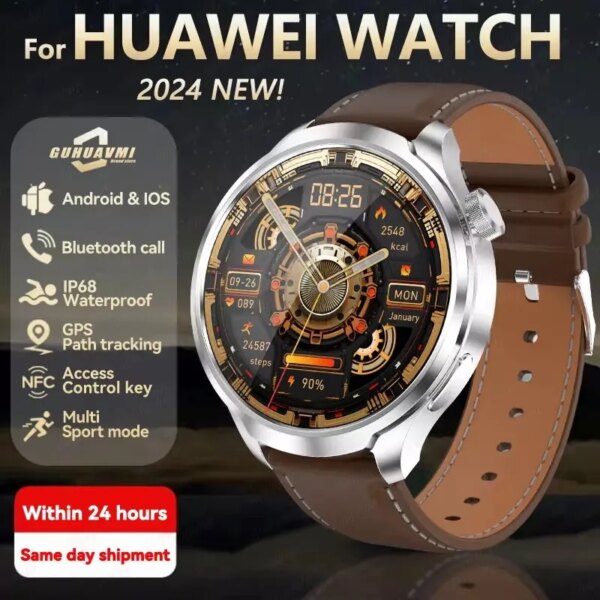 Original For HUAWEI Outdoor Sports Smart Watch Men AMOLED Screen NFC GPS Compass Heart rate Waterproof Bluetooth Call SmartWatch